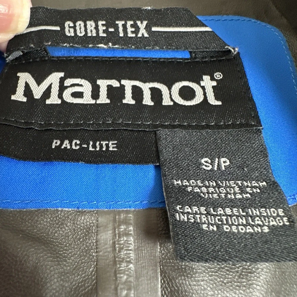Marmot Gore-Tex Paclite‎ Rain Jacket Blue Men's Size S Waterproof Hiking